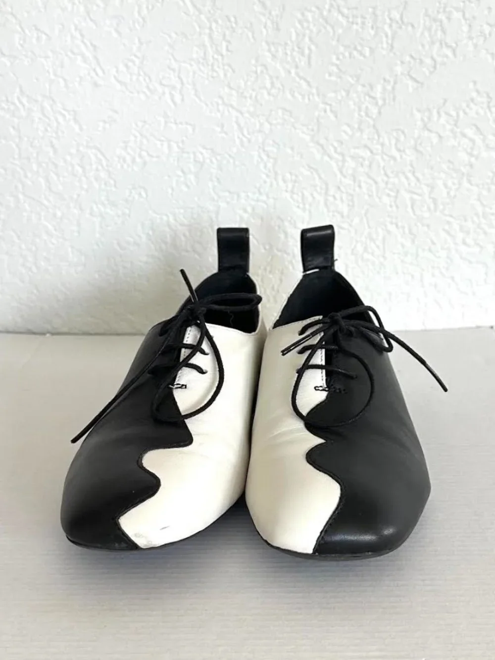 Camper CamperLab Twins Black & White Lace Up Light Weight Shoe Art To Wear